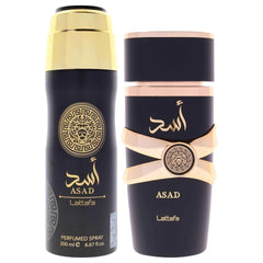 (2pc Gift Set) Asad by Lattafa 100mlEDP+ 200ml Perfume Spray