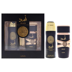 (2pc Gift Set) Asad by Lattafa 100mlEDP+ 200ml Perfume Spray