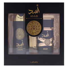 (2pc Gift Set) Asad by Lattafa 100mlEDP+ 200ml Perfume Spray